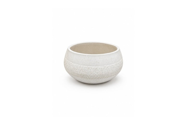 Squat Bowl-Shaped Ceramic Flower Pot With Two-Tone