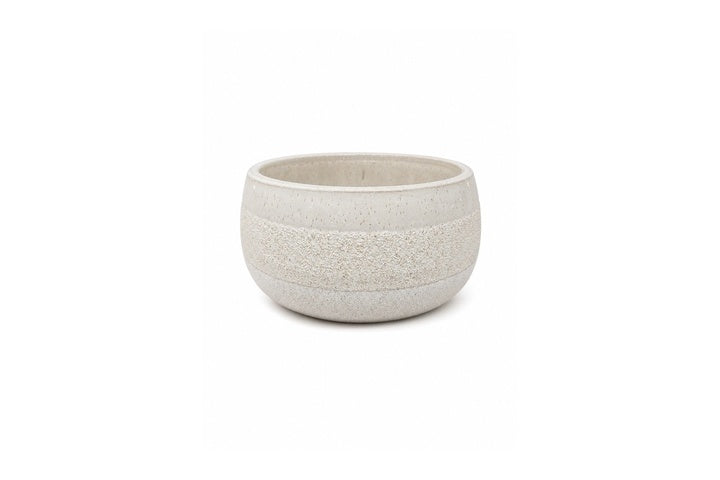 Squat Bowl-Shaped Ceramic Flower Pot With Two-Tone