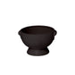 A white ceramic round planter with a glazed matte finish.