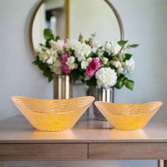 Reva Ceramic 2-Piece Oval Bowl Set