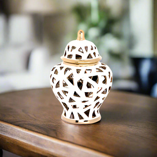 Neriah Cutout Triangle Design Urn Vase