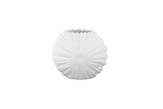Ceramic Elliptical Vase Matte Finish White-9.25"H