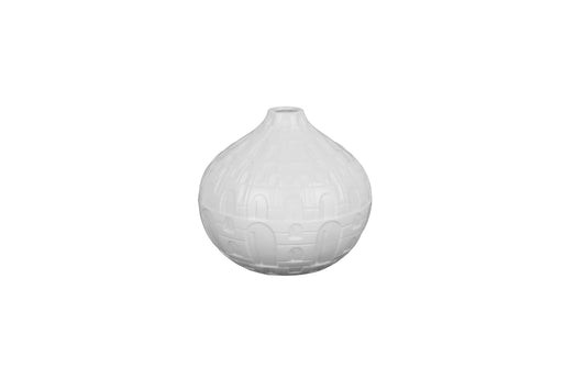 Ceramic Vase Matte Finish White-8.5"H