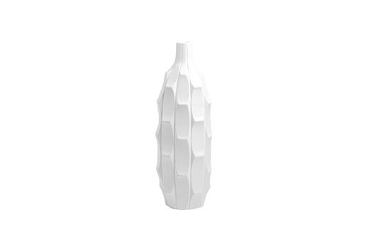 Porcelain Round Vase Matte Finish White-15.75"H -301