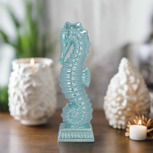 Azmara Blue Ceramic Seahorse Decor
