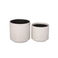 Ceyra White Stoneware Pot Set (Set of 2)