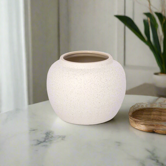 Noira White Stoneware Pots (Set of 2)