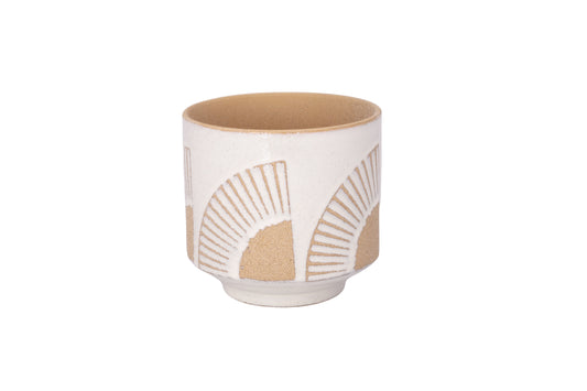 Stoneware Pot Earth Tone Cream-6.00"H -302