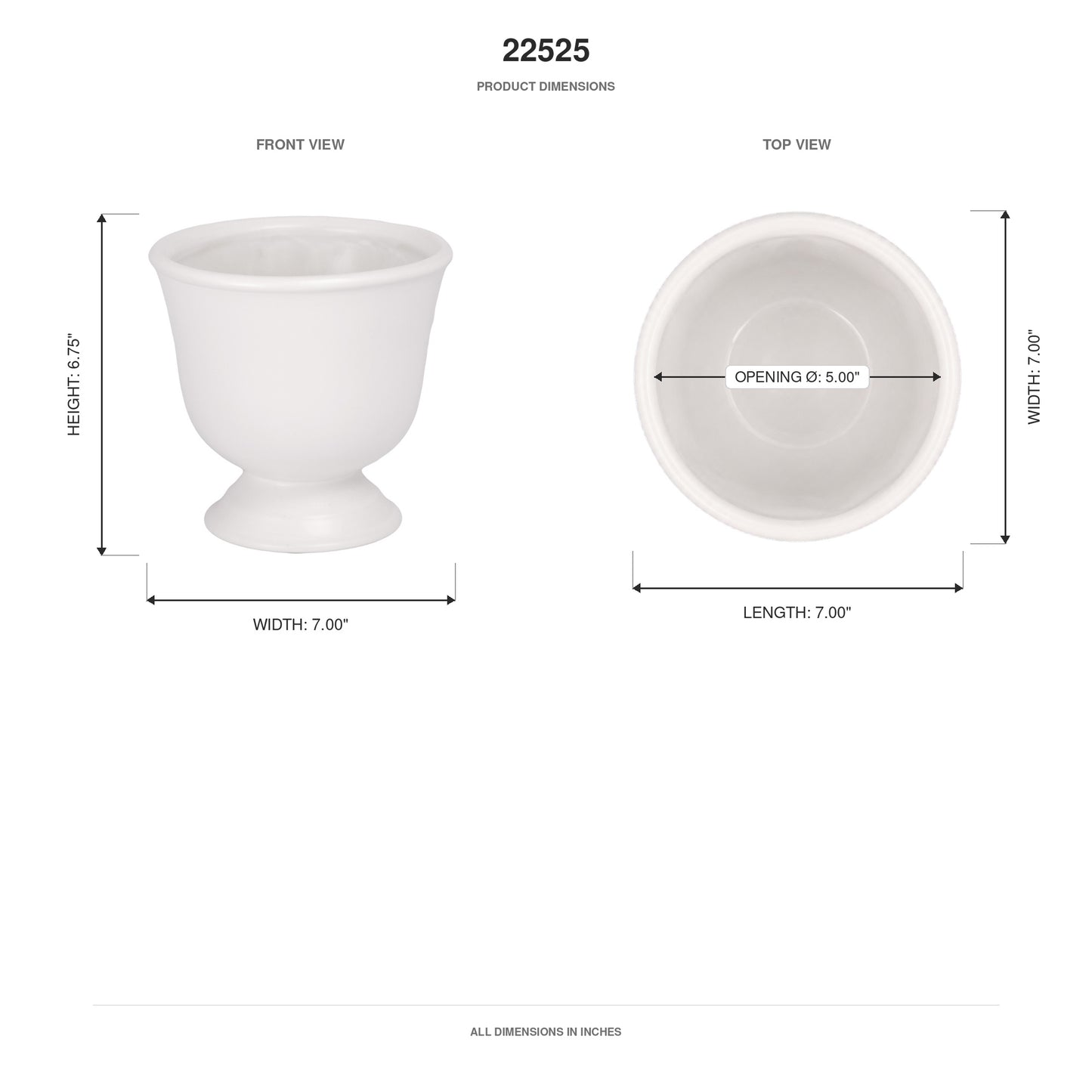 Zavine Matte White Pedestal Planter