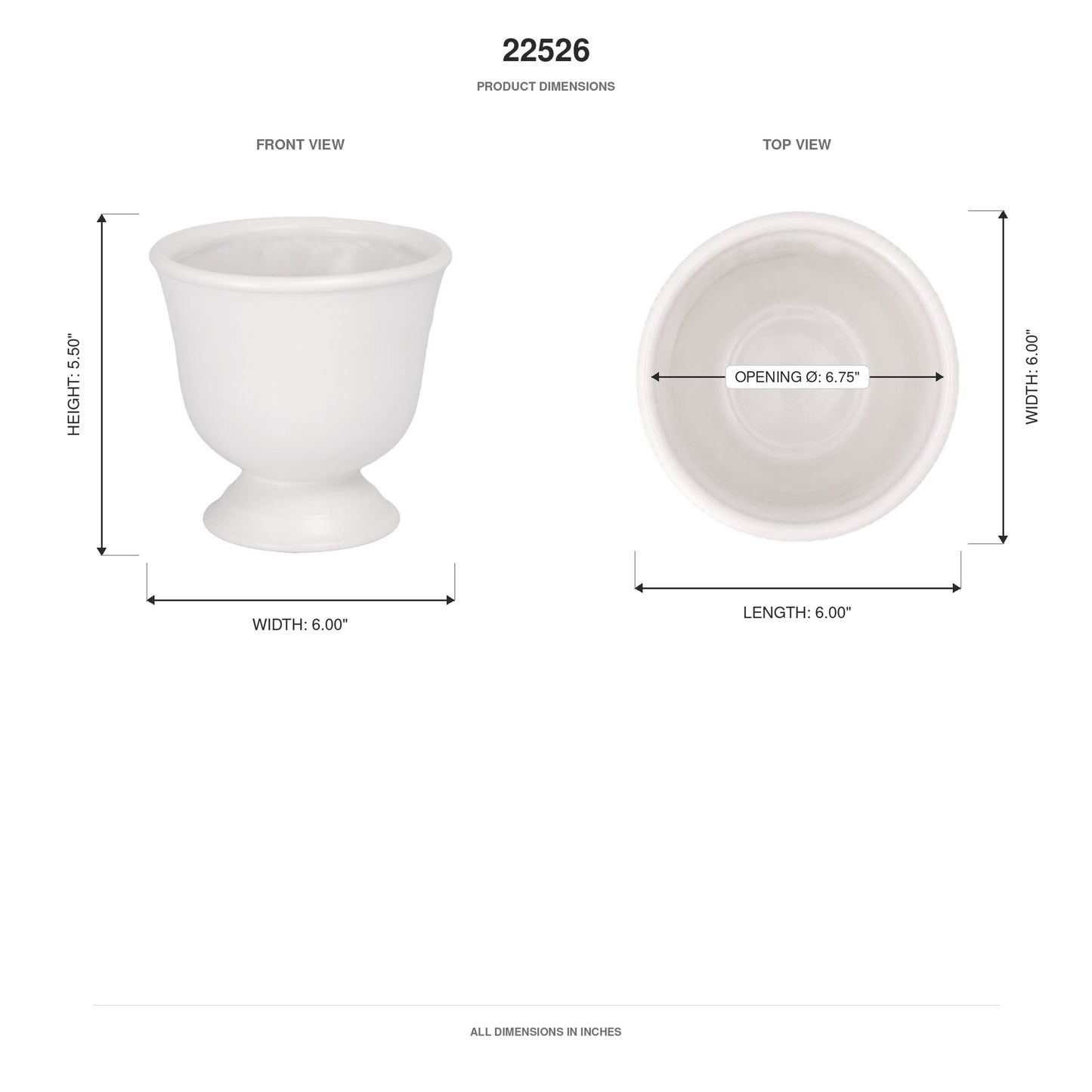 Zavine Matte White Pedestal Planter
