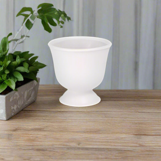 Zavine Matte White Pedestal Planter