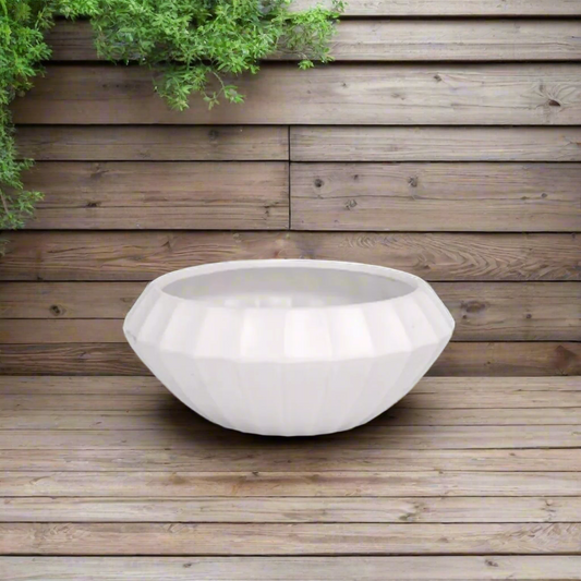 Celestine Ceramic Round Planter in White