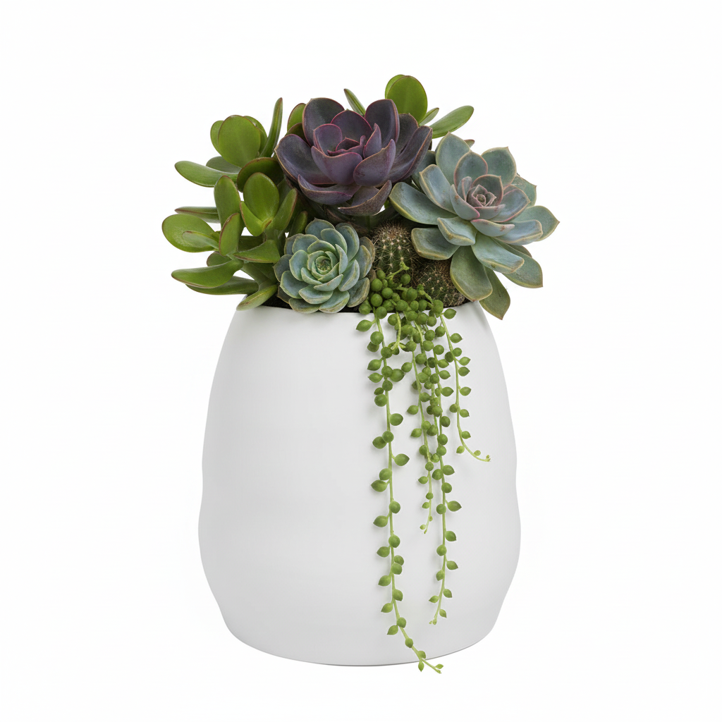 Caylen Matte White Ceramic Planter