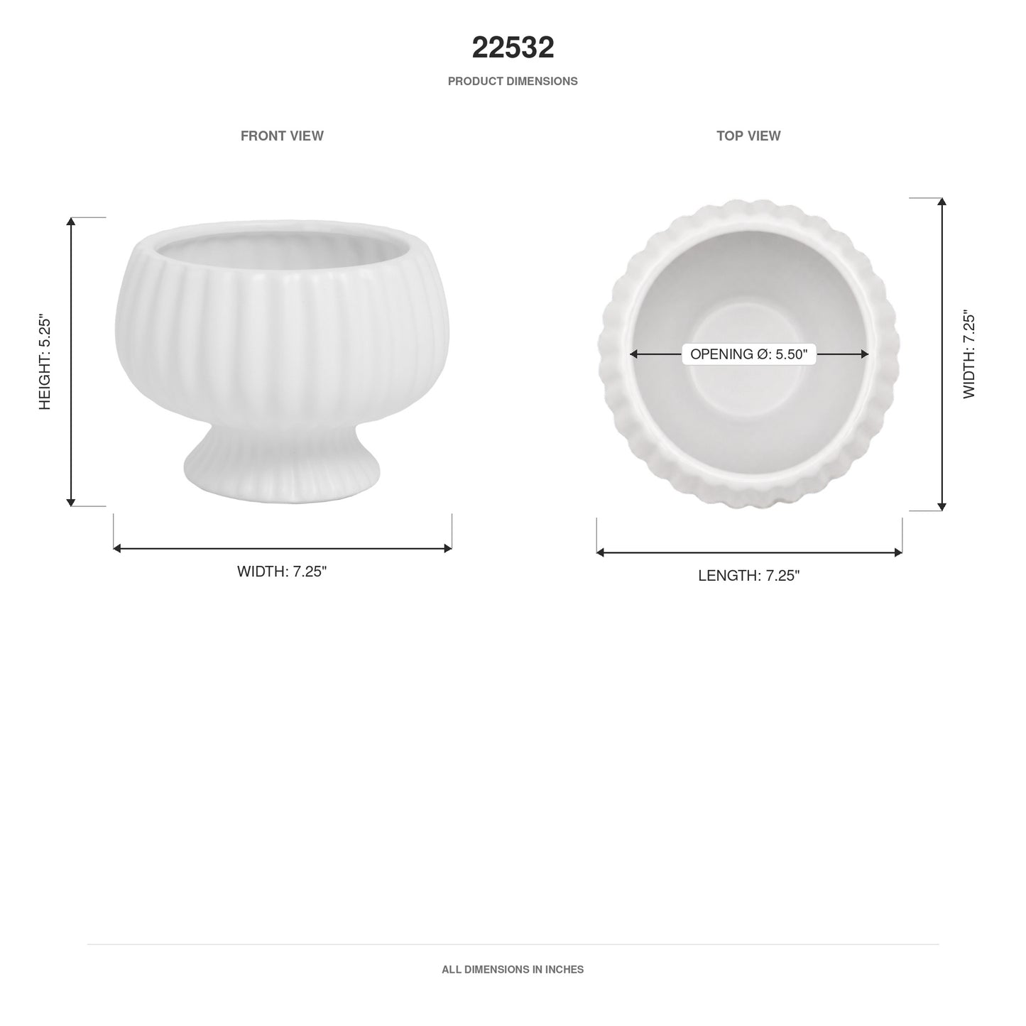 Pavin Off-White Matte Compote Planters