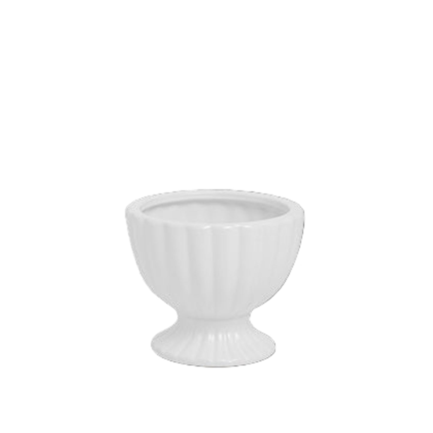 Grellen Rippled Off-White Compote Planters