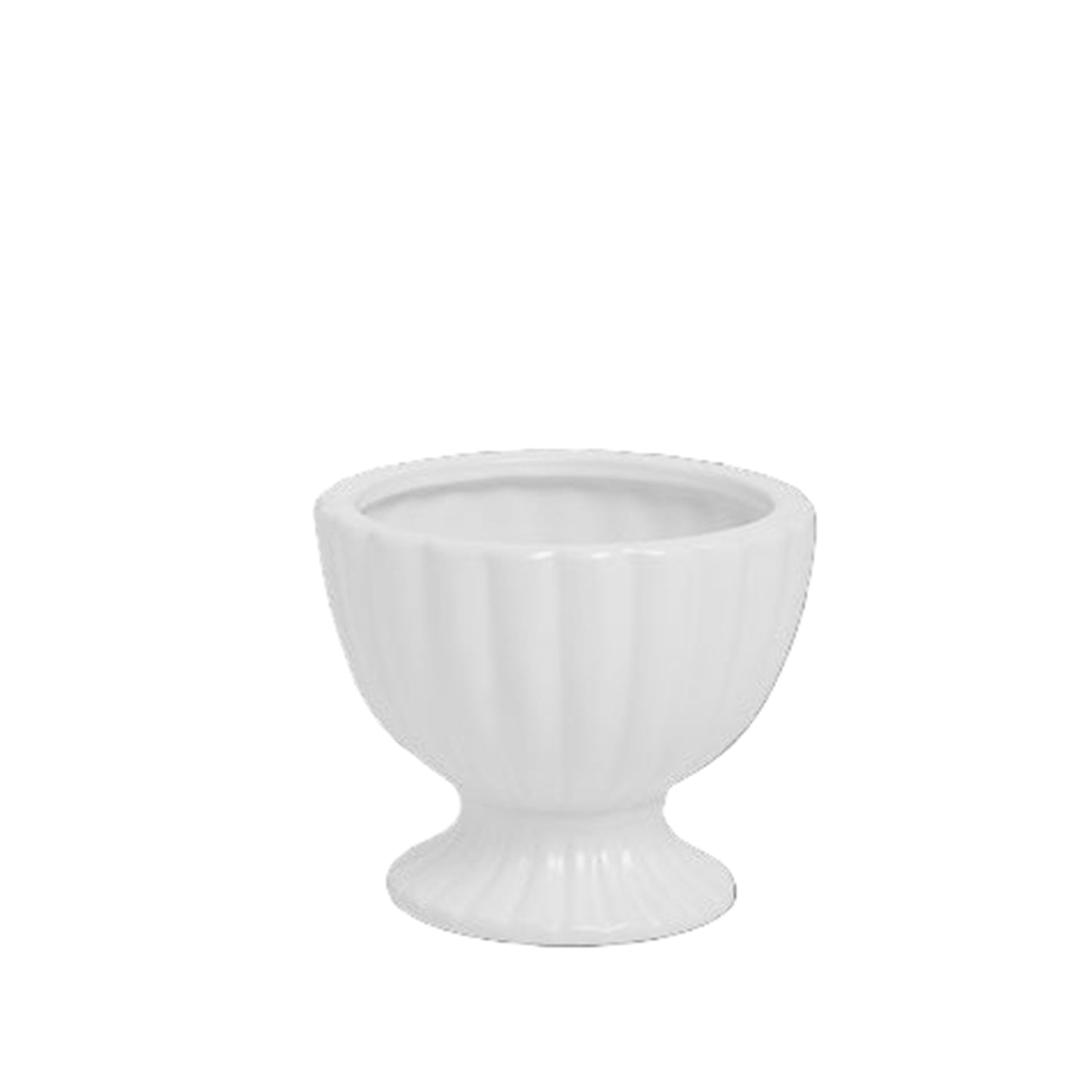 Grellen Rippled Off-White Compote Planters