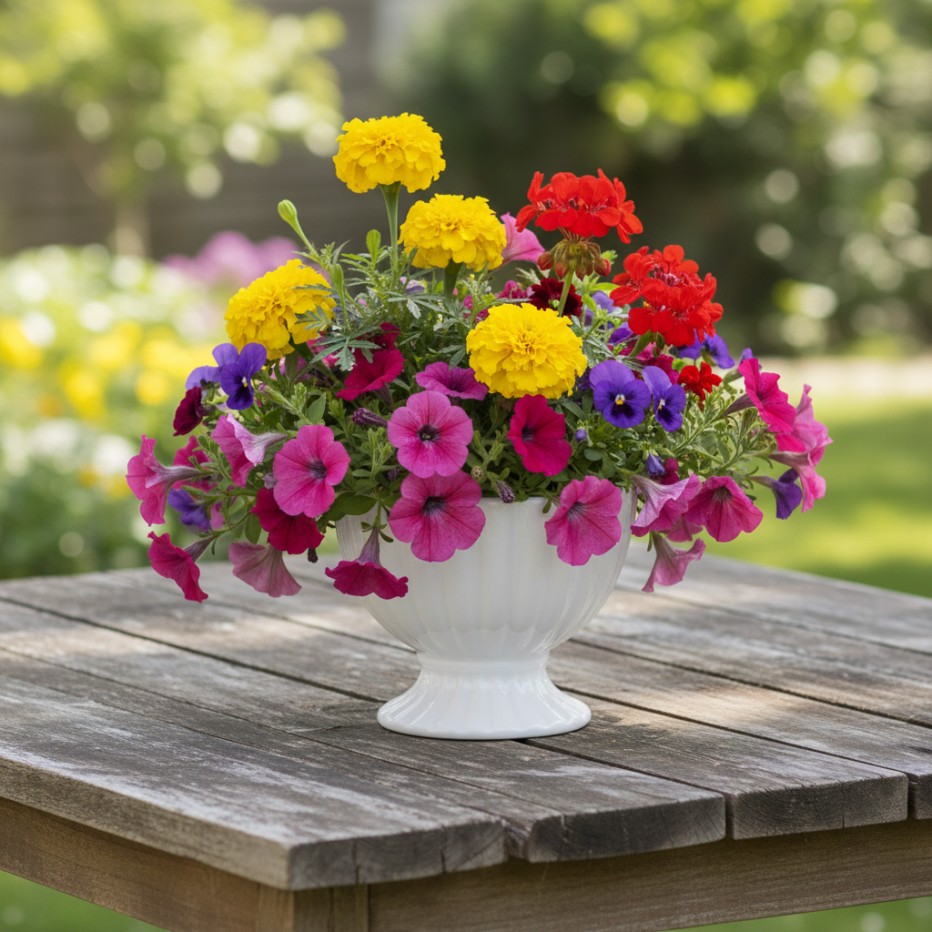 Grellen Rippled Off-White Compote Planters