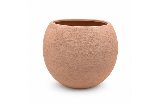 Ceramic Round Bowl Body Vase Textured Matte Finish