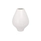 Diamond Shaped Ceramic Vase With Narrow Mouth Glossy White