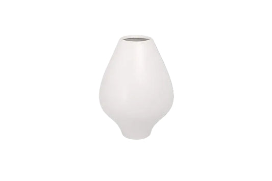 Diamond Shaped Ceramic Vase With Narrow Mouth Glossy White