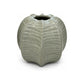 Pinch Lobed Ceramic Vase With Vertical Ribbed Panels