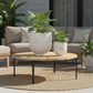 Irina Textured Cylinder Planters with Recessed Pedestal Base (Set of 2)