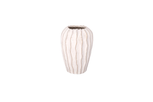 Ceramic Pot White-9.25"H