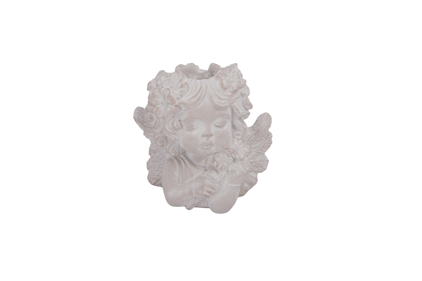 Cement Angel Pot Gray - 8.25"H