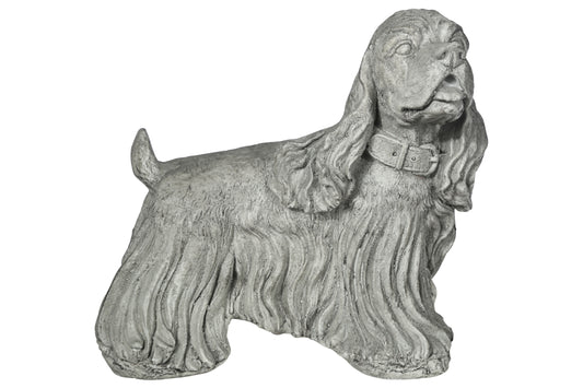 Fiberstone Dinmont Terrier Dog Figurine Distressed Finish Gray-12.50"H