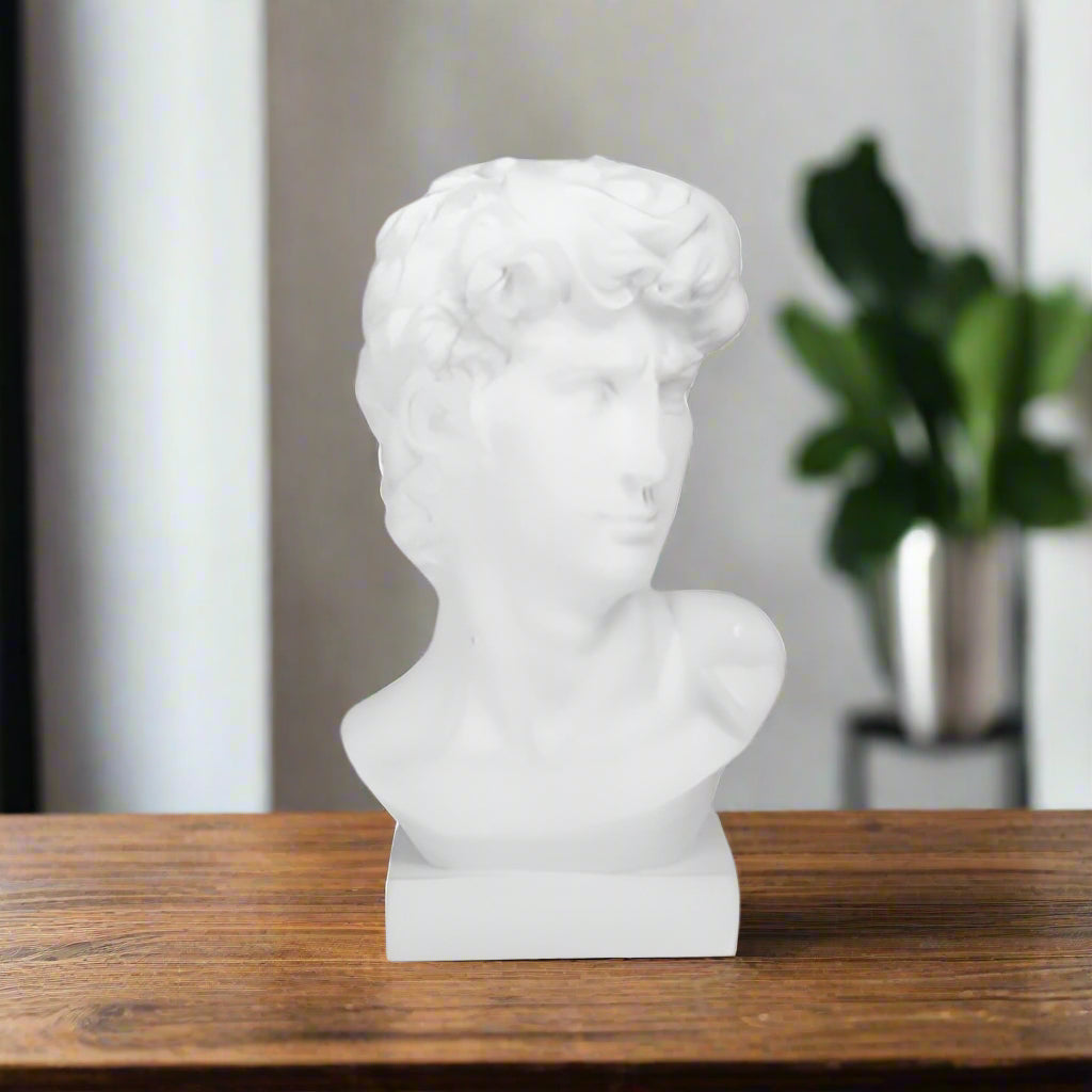Gaviel White Resin Head Sculpture
