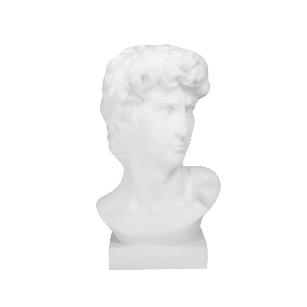 Gaviel White Resin Head Sculpture