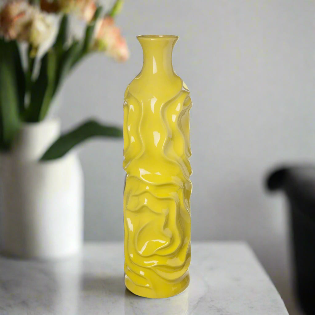 Maya Wrinkled Ceramic Vase