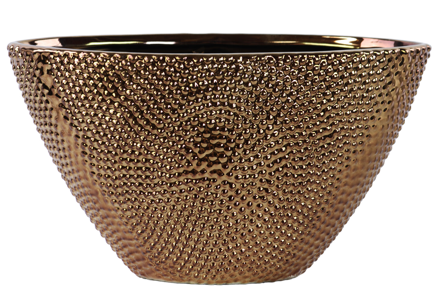 Ceramic  Elliptical Vase Chrome Finish