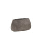 Silver clutch bag with textured surface on a white background