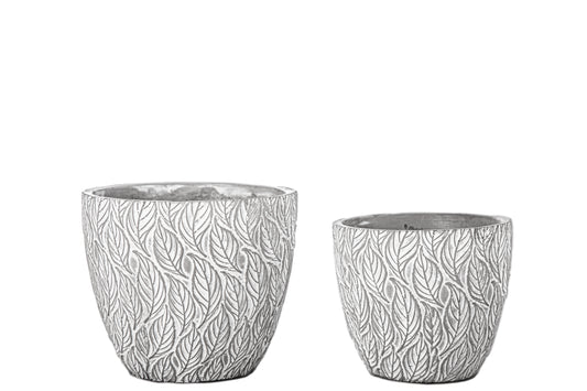 Cement Round Pot Washed Concrete Finish Gray-5.00"H -47