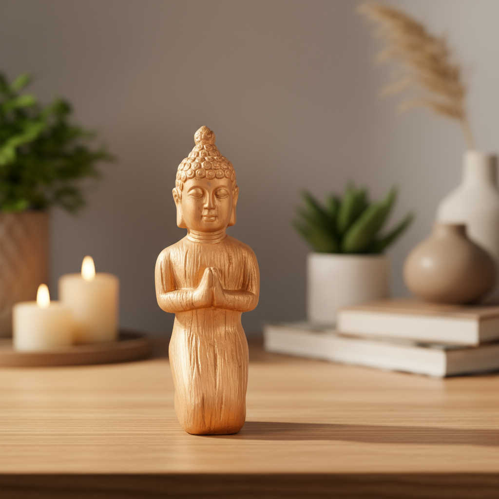 Tahlea Cement Praying Buddha in Kneeling Position