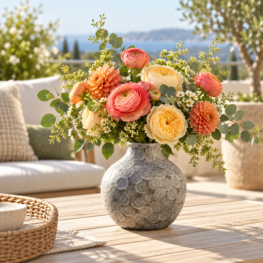 Esme Honeycomb Textured Ceramic Vase