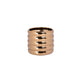 A cylindrical stoneware ceramic ring pot with a glossy gold finish.