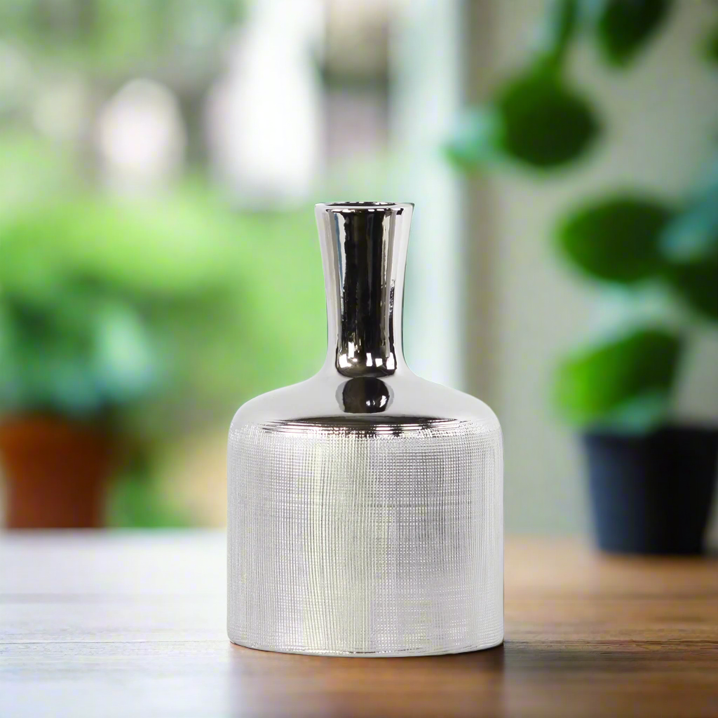 Indie Engraved Ceramic Bottle Vase