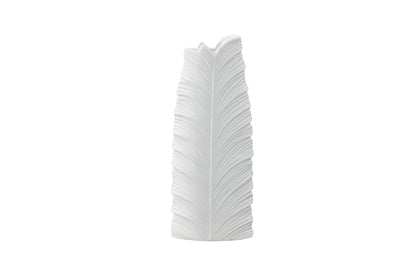 Ceramic Tall Oval Vase Matte Finish White