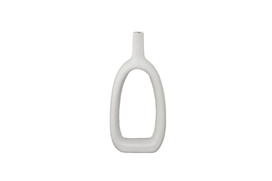 Ceramic Slim Oval Ring Vase Gloss Finish