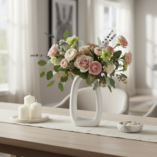 Allegra Ceramic Slim Oval Ring Vase
