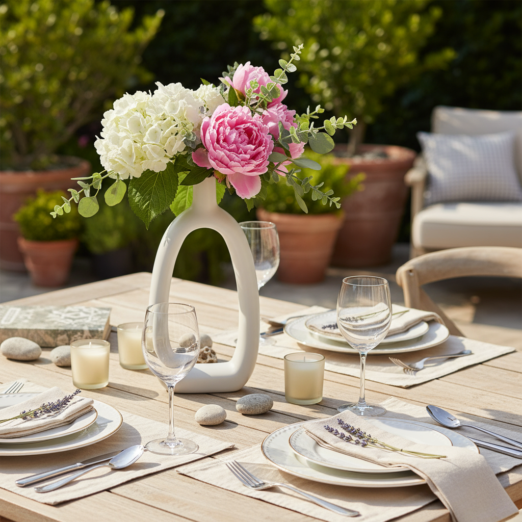 Allegra Ceramic Slim Oval Ring Vase