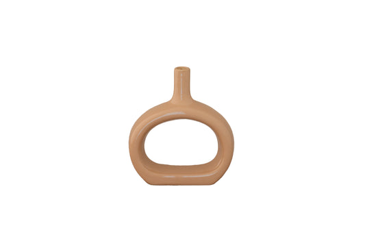 Ceramic Slim Oval Ring Vase Gloss Finish