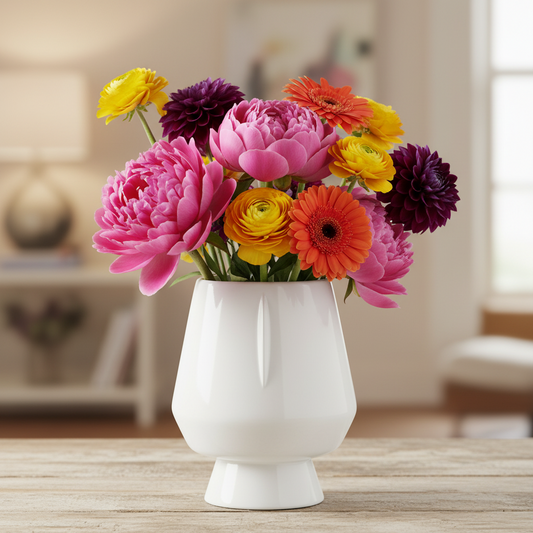 Eva Ceramic Oval Krater Vase