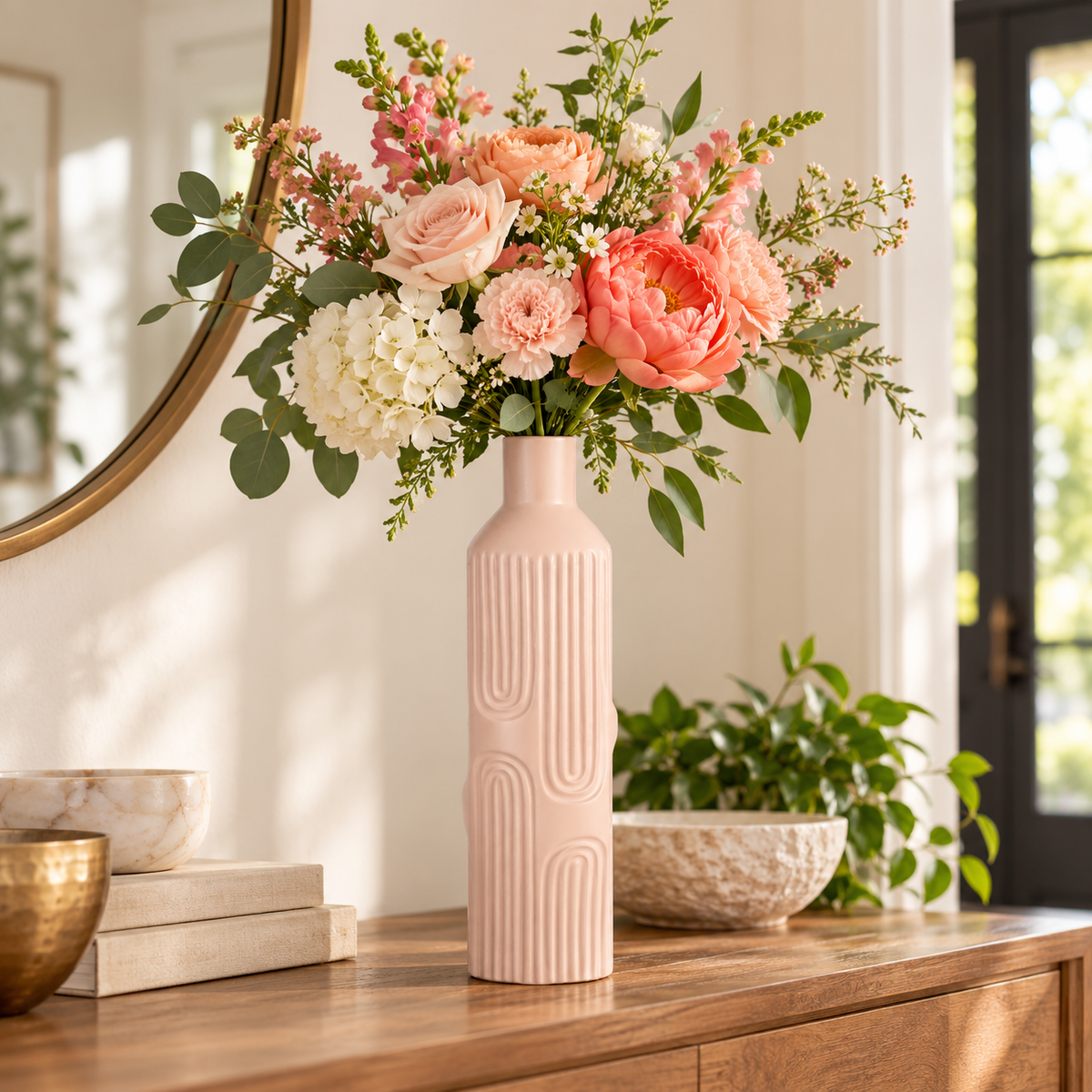 Ardelle Ceramic Square Bottle Vase