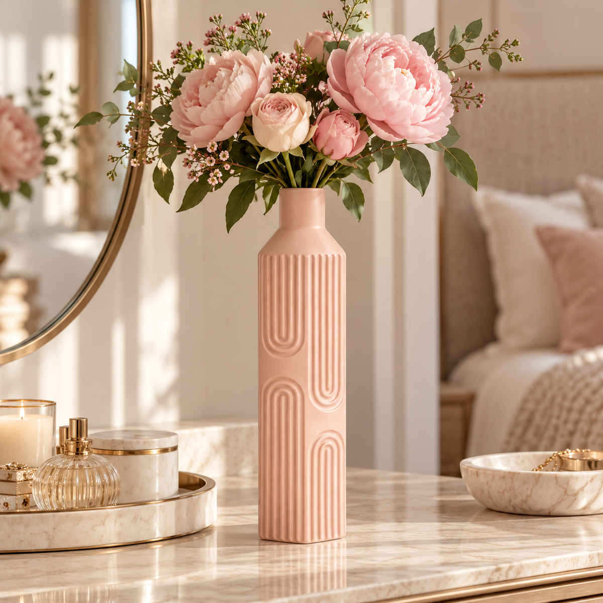 Ardelle Ceramic Square Bottle Vase