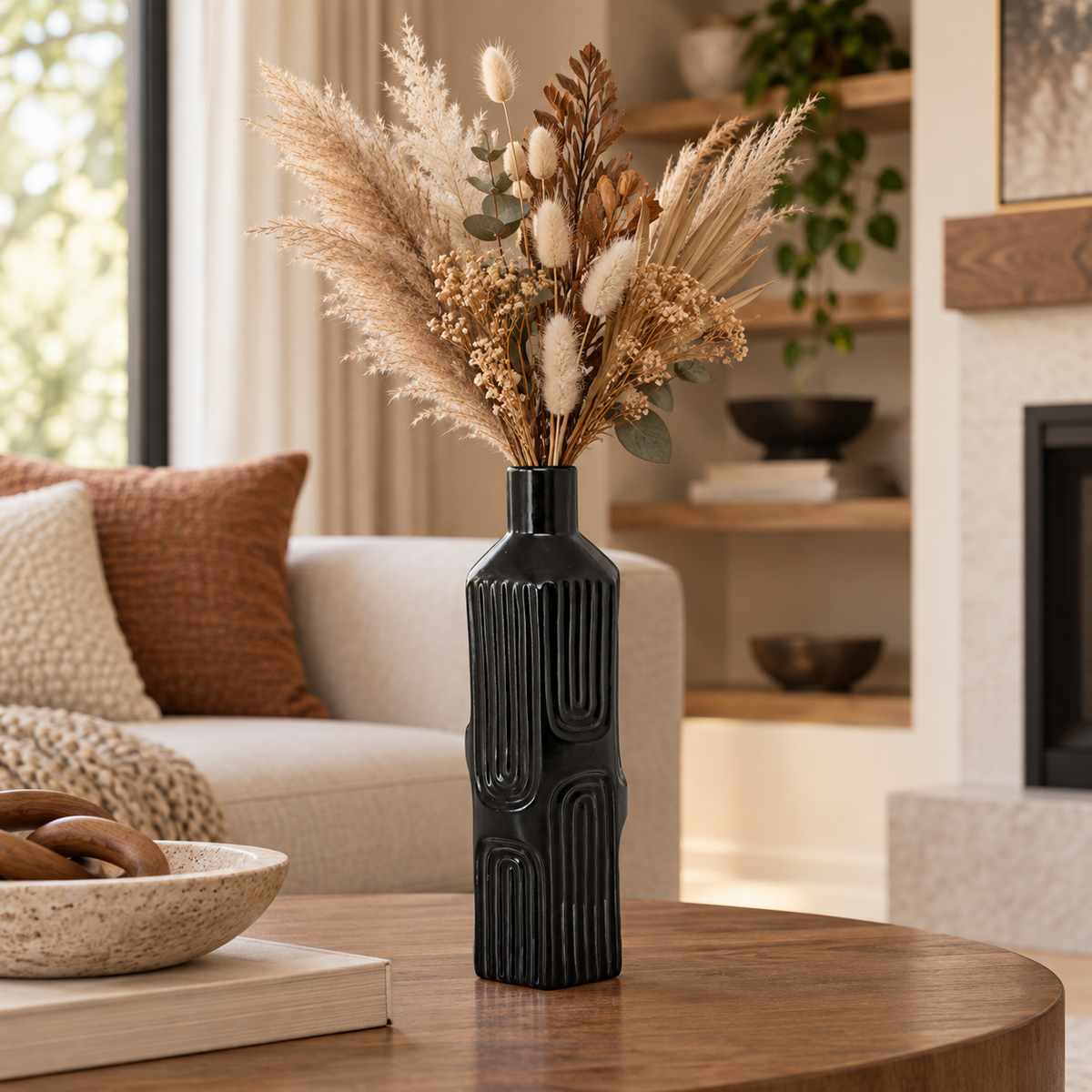Ardelle Ceramic Square Bottle Vase