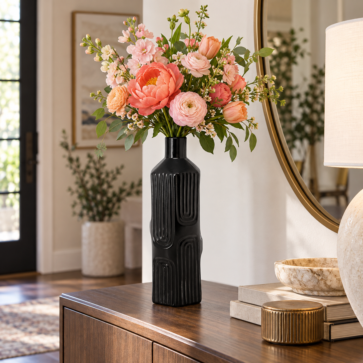 Ardelle Ceramic Square Bottle Vase
