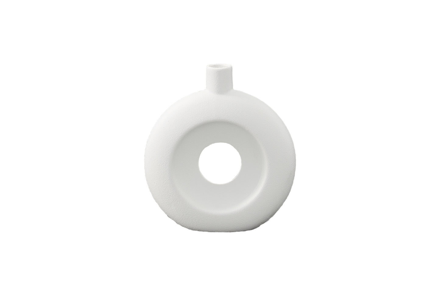 Ceramic Vase Rough Stone Matte Finish-8.00"H